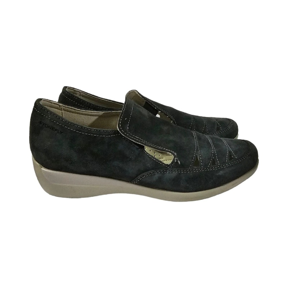 Stonefly Slip On Blue Leather Suede Size 36 Vera Pelle Size 5‎